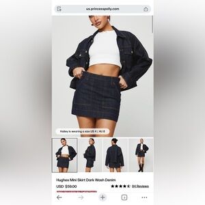 Princess Polly Hughes Dark Wash Denim Mini Skirt